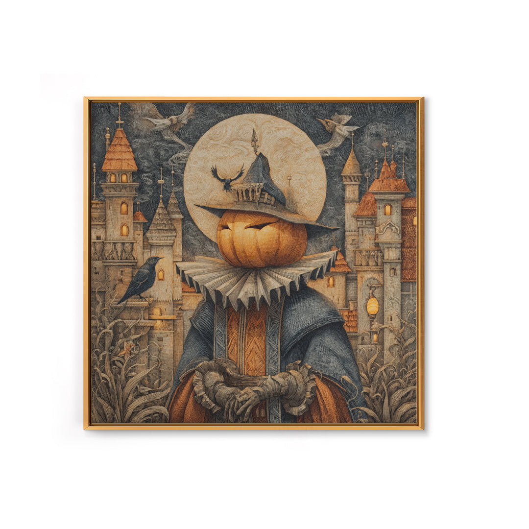 The Candy Corn Kingdom, Square Wall Art, Gothic Horror Wall Art, Framed Canvas Print, Halloween Wall Decor, Gothic Home Decor