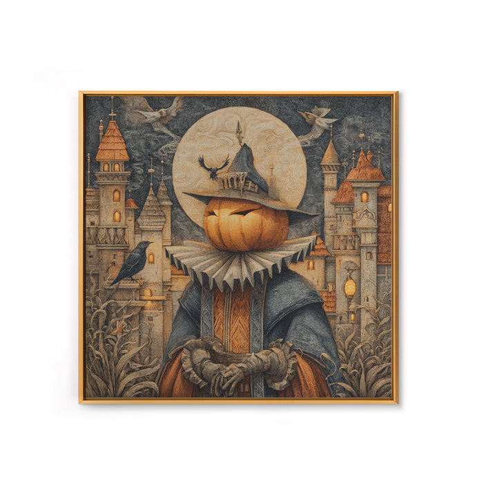 The Candy Corn Kingdom, Square Wall Art, Gothic Horror Wall Art, Framed Canvas Print, Halloween Wall Decor, Gothic Home Decor