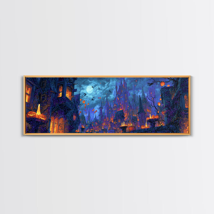 The Candy Corn Kingdom, Extra Wide Wall Art, Dark Fantasy Wall Art, Canvas Print, Halloween Wall Decor, Gothic Home Decor, Spooky Wall Decor