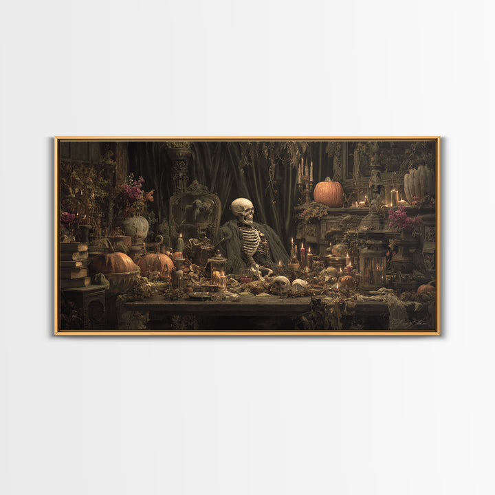 Desert Halloween, Wide Panoramic Art, Gothic Horror Wall Art, Framed Canvas Print, Halloween Wall Decor, Gothic Home Decor, Halloween Decor