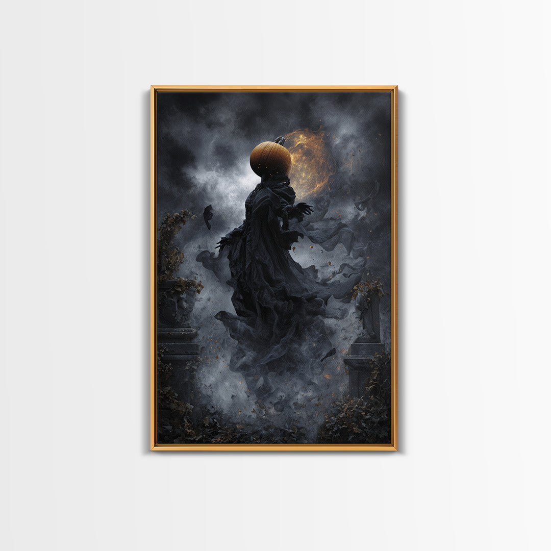 Halloween On Another Planet, Vertical Wall Art, Dark Halloween Decor, Canvas Print, Halloween Wall Decor, Gothic Home Decor