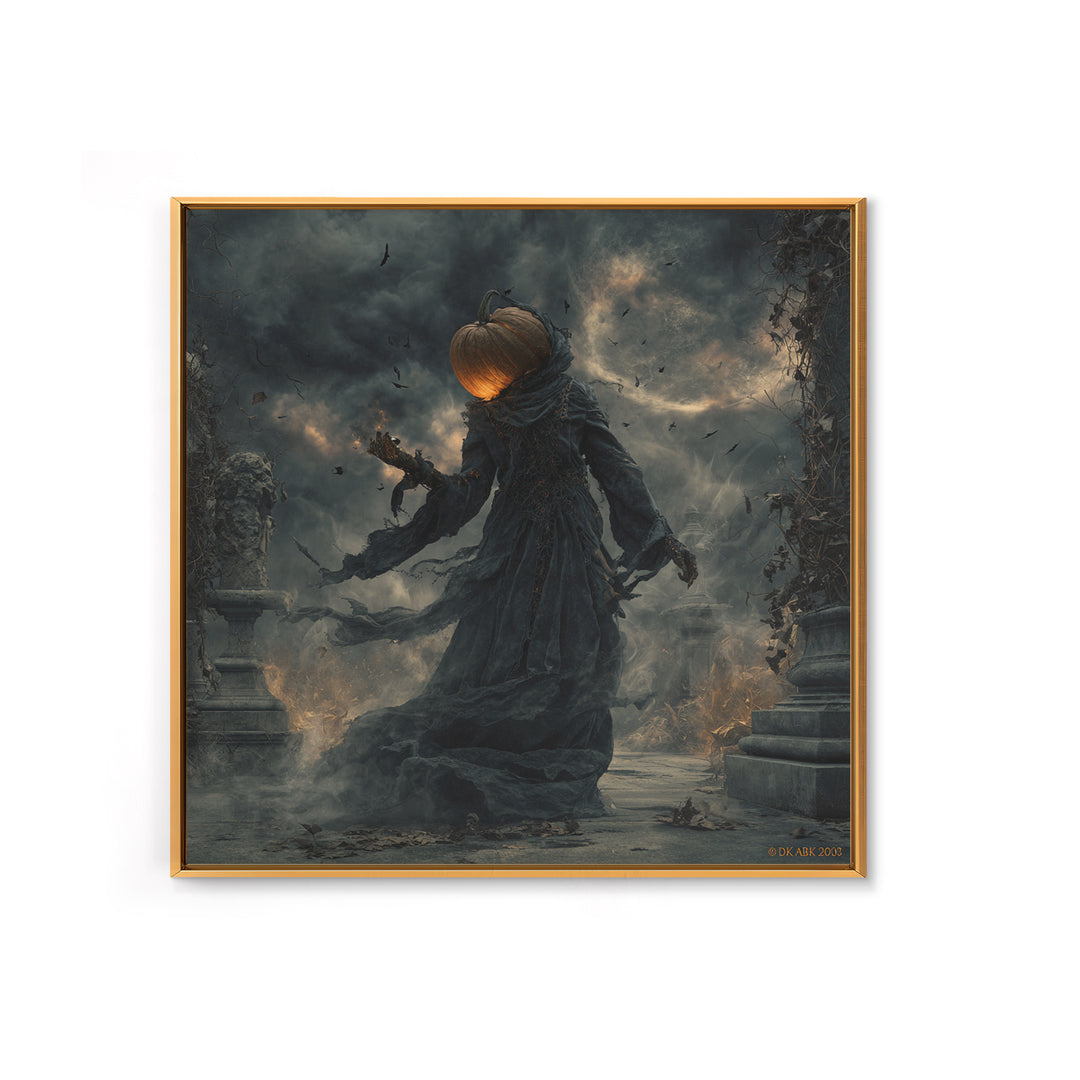 Halloween On Another Planet, Square Wall Art, Dark Halloween Decor, Canvas Print, Halloween Wall Decor, Gothic Home Decor, Spooky Wall Decor