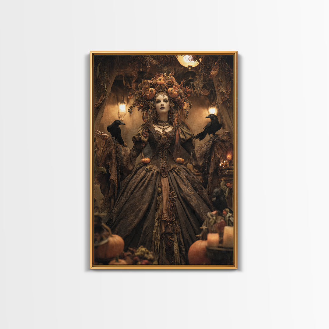 The Personification Of October, Vertical Wall Art, Dark Halloween Decor, Canvas Print, Halloween Wall Decor, Gothic Home Decor