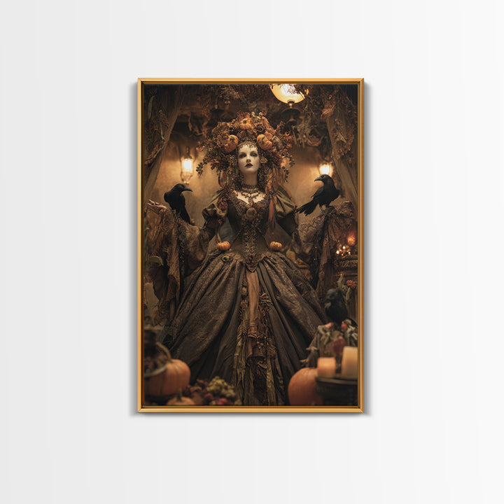 The Personification Of October, Vertical Wall Art, Dark Halloween Decor, Canvas Print, Halloween Wall Decor, Gothic Home Decor