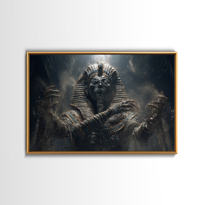 The Pharaoh Of Dustbound Silence, Landscape Wall Art, Macabre Wall Art, Framed Canvas Print, Halloween Wall Decor, Gothic Home Decor