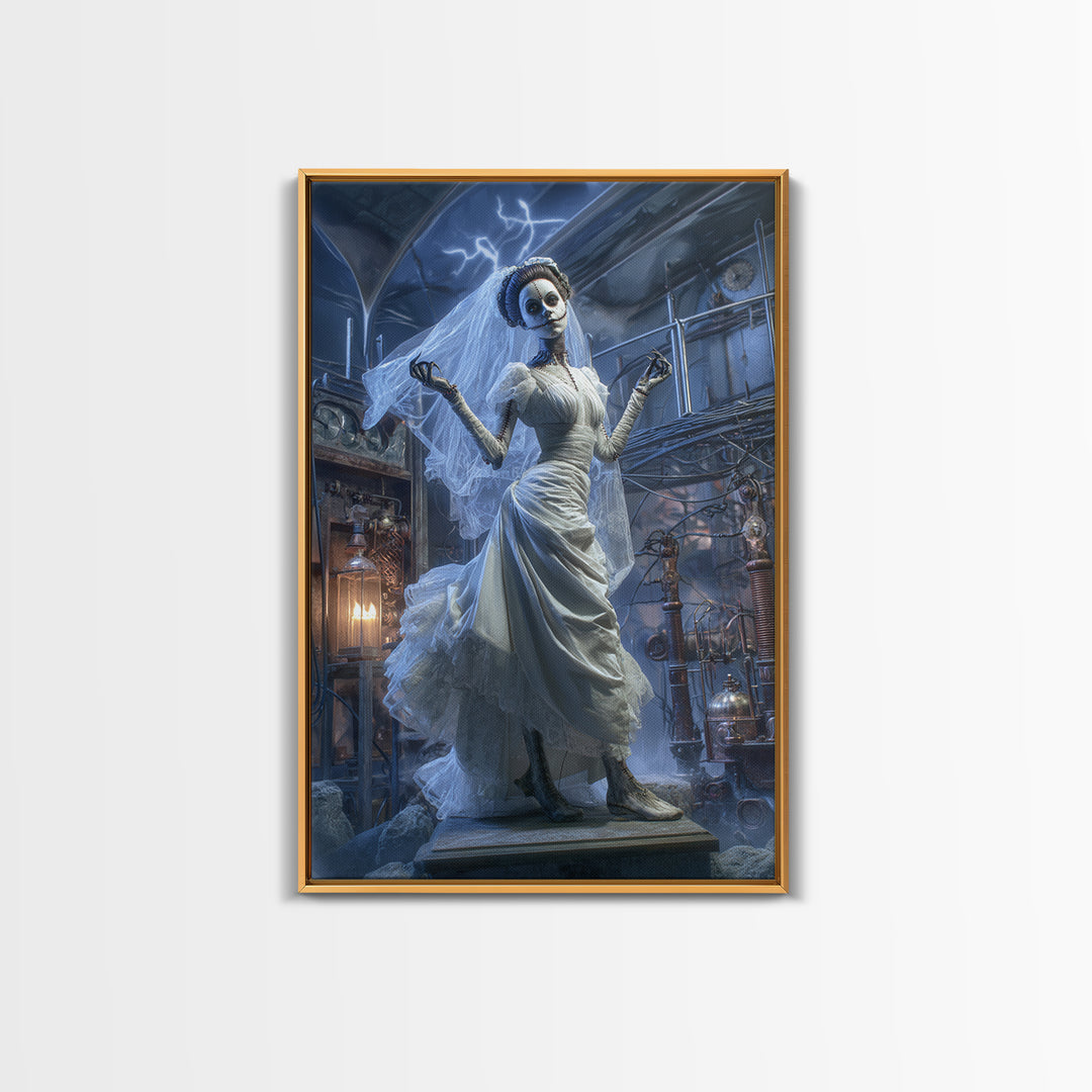 The Stitched Bride Of Thunder Hall, Vertical Wall Art, Spooky Home Decor, Canvas Print, Halloween Wall Decor, Gothic Home Decor
