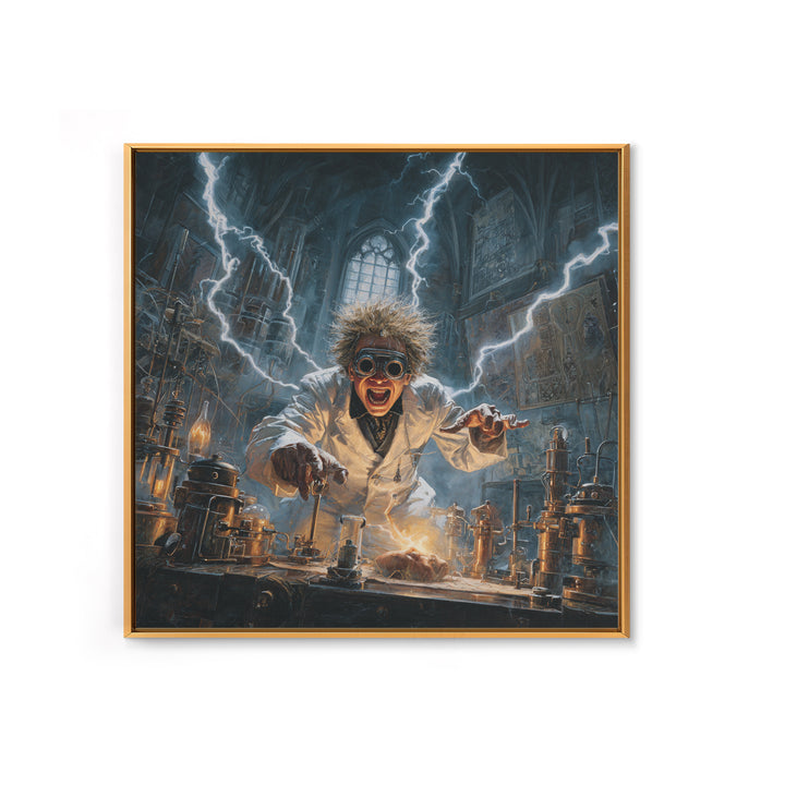 Doctor Vesper'S Resurrection Engine, Square Wall Art, Haunted Gothic Art, Framed Canvas Print, Halloween Wall Decor, Gothic Home Decor