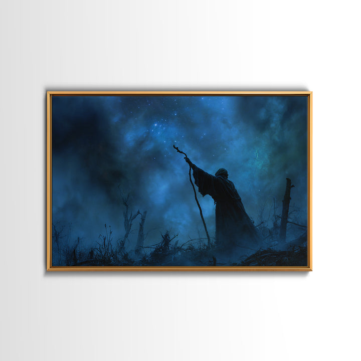 The Star-Seer Of Black Dunwich, Landscape Wall Art, Cosmic Horror Wall Art, Framed Canvas Print, Halloween Wall Decor, Gothic Home Decor