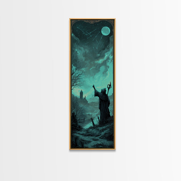 The Star-Seer Of Black Dunwich, Tall Narrow Wall Art, Cosmic Horror Wall Art, Canvas Print, Halloween Wall Decor, Gothic Home Decor