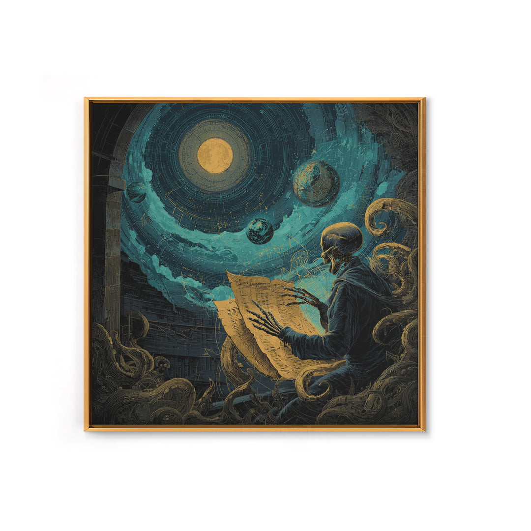 The Astronomer Of The Hollow Sky, Square Wall Art, Cosmic Horror Wall Art, Canvas Print, Halloween Wall Decor, Gothic Home Decor
