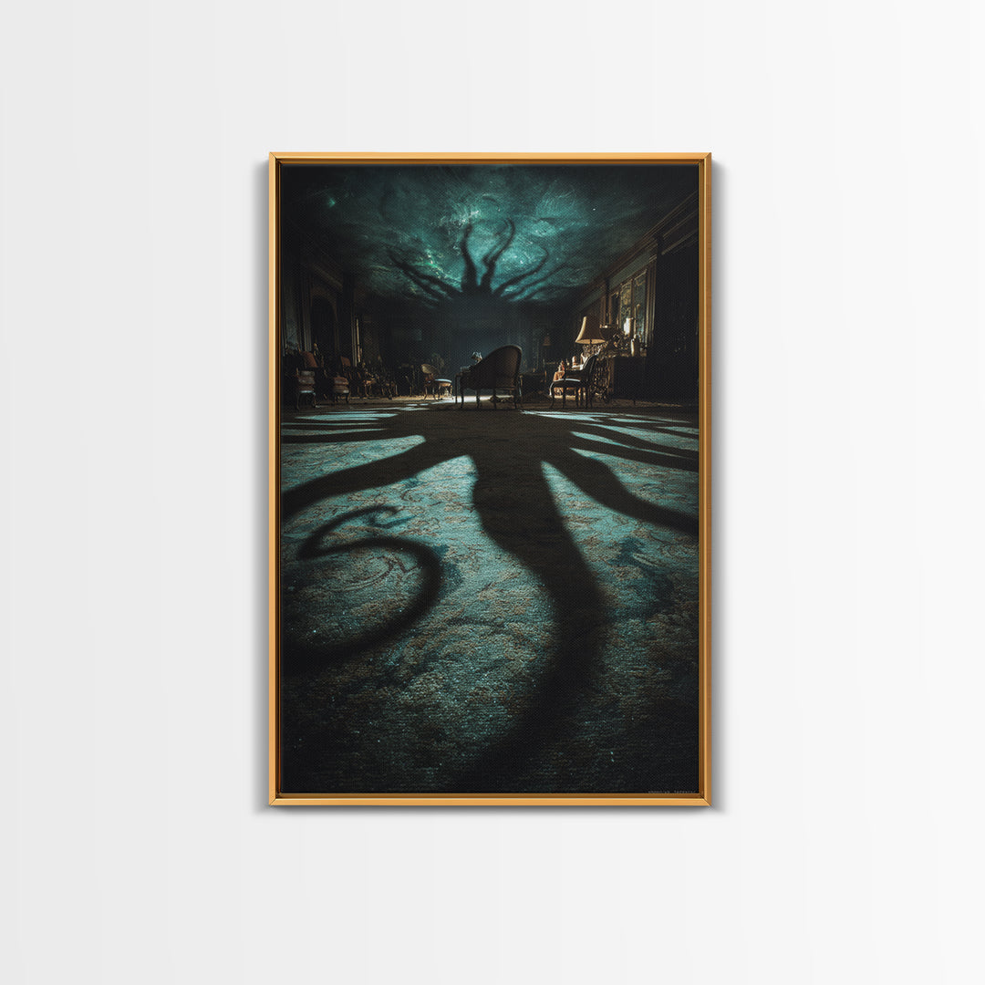 The Crawler Beneath The Floor Of Stars, Vertical Wall Art, Gothic Horror Wall Art, Canvas Print, Halloween Wall Decor, Gothic Home Decor