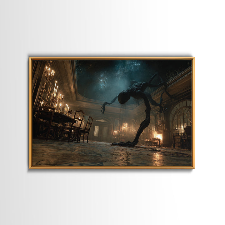 The Crawler Beneath The Floor Of Stars, Landscape Wall Art, Gothic Horror Wall Art, Canvas Print, Halloween Wall Decor, Gothic Home Decor