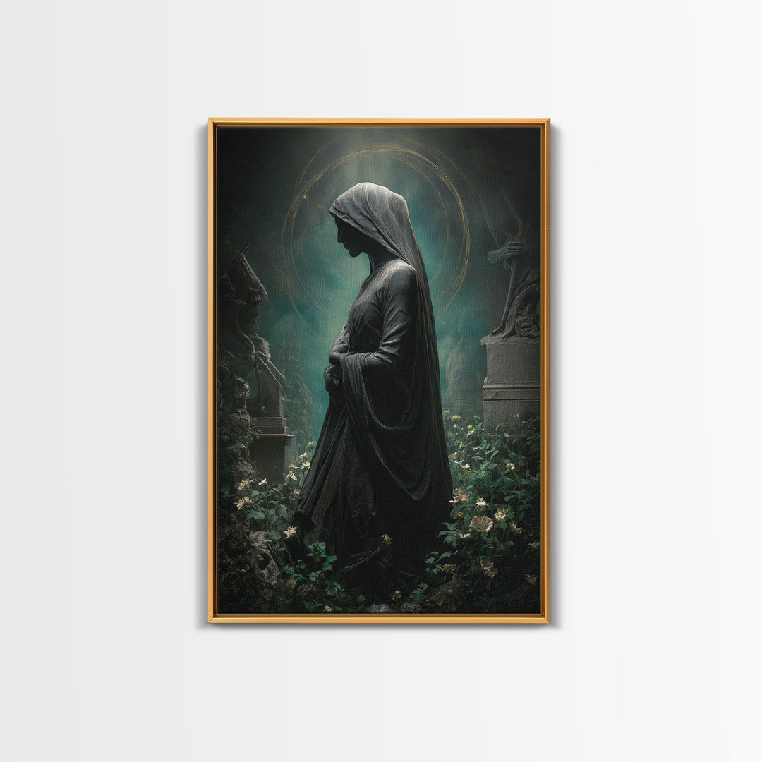 The Widow Of The Whispering Comet, Vertical Wall Art, Dark Halloween Decor, Canvas Print, Halloween Wall Decor, Gothic Home Decor