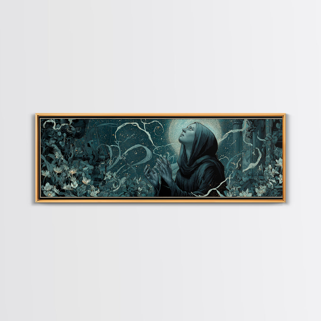 The Widow Of The Whispering Comet, Extra Wide Wall Art, Spooky Home Decor, Canvas Print, Halloween Wall Decor, Gothic Home Decor