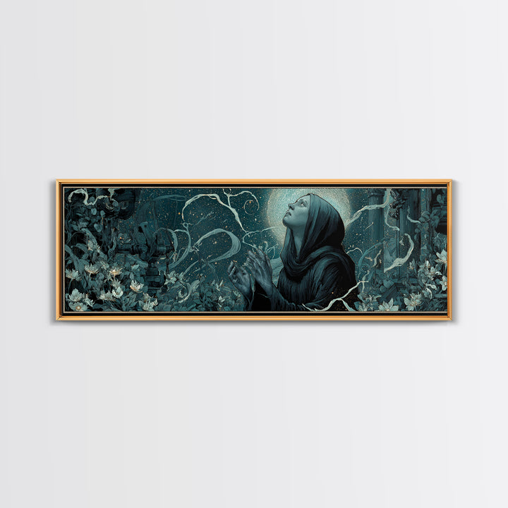 The Widow Of The Whispering Comet, Extra Wide Wall Art, Spooky Home Decor, Canvas Print, Halloween Wall Decor, Gothic Home Decor