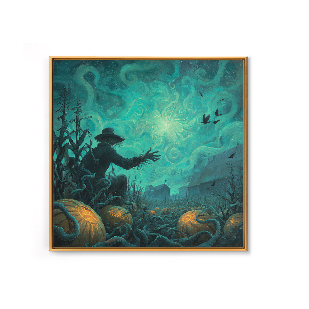 The Harvest Of The Eldritch Field, Square Wall Art, Macabre Wall Art, Framed Canvas Print, Halloween Wall Decor, Gothic Home Decor