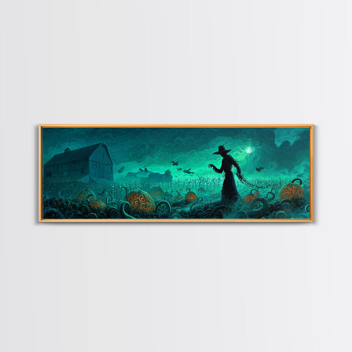 The Harvest Of The Eldritch Field, Extra Wide Wall Art, Macabre Wall Art, Canvas Print, Halloween Wall Decor, Gothic Home Decor