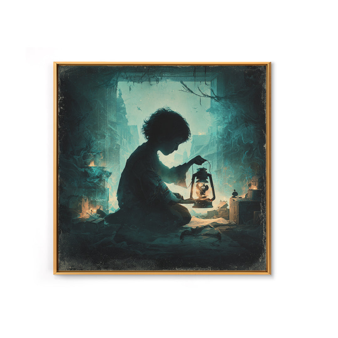 The Child Who Caught A Moon-Spawn, Square Wall Art, Eldritch Gothic Decor, Canvas Print, Halloween Wall Decor, Gothic Home Decor