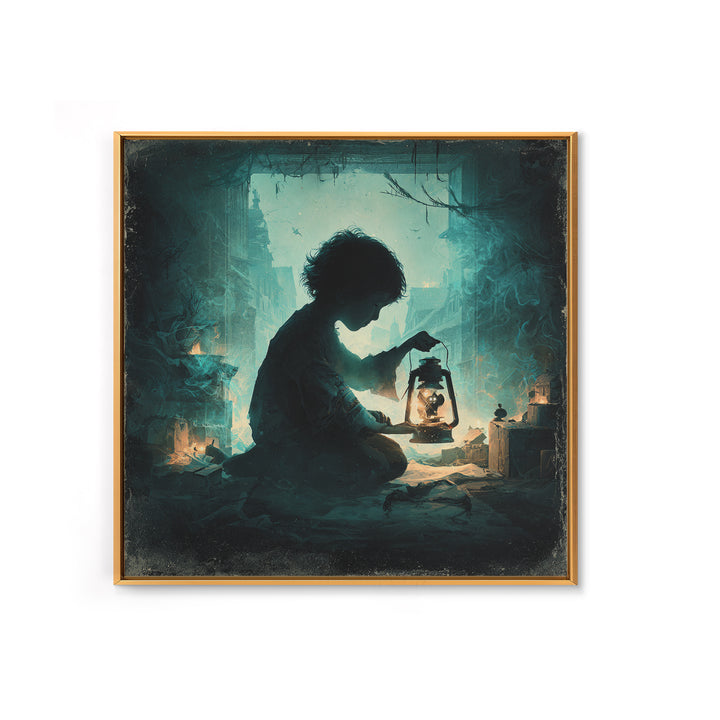 The Child Who Caught A Moon-Spawn, Square Wall Art, Eldritch Gothic Decor, Canvas Print, Halloween Wall Decor, Gothic Home Decor