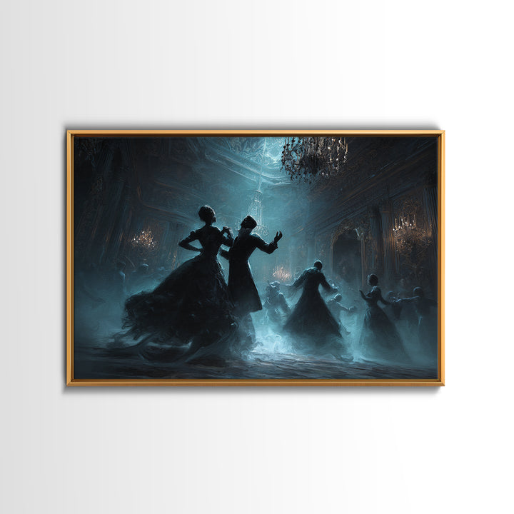 The Ballroom Of Silent Shoggoths, Landscape Wall Art, Haunted Gothic Art, Framed Canvas Print, Halloween Wall Decor, Gothic Home Decor