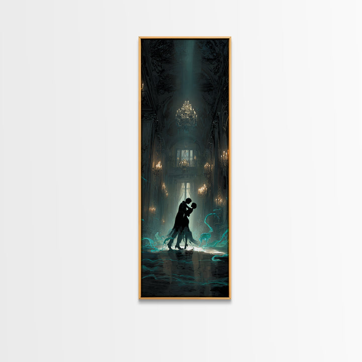 The Ballroom Of Silent Shoggoths, Tall Narrow Wall Art, Gothic Horror Wall Art, Canvas Print, Halloween Wall Decor, Gothic Home Decor
