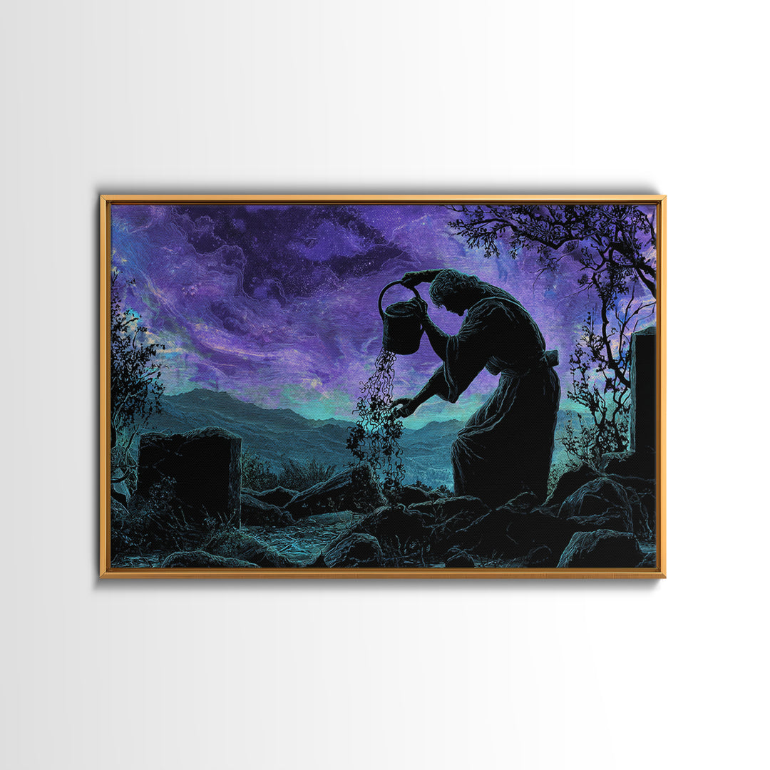 The Grave Gardener Of Yuggoth, Landscape Wall Art, Macabre Wall Art, Canvas Print, Halloween Wall Decor, Gothic Home Decor, Halloween Decor