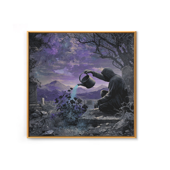 The Grave Gardener Of Yuggoth, Square Wall Art, Cosmic Horror Wall Art, Framed Canvas Print, Halloween Wall Decor, Gothic Home Decor