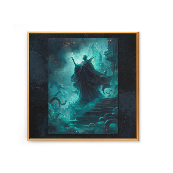The Moth Prophet Of Kadath, Square Wall Art, Cosmic Horror Wall Art, Framed Canvas Print, Halloween Wall Decor, Gothic Home Decor
