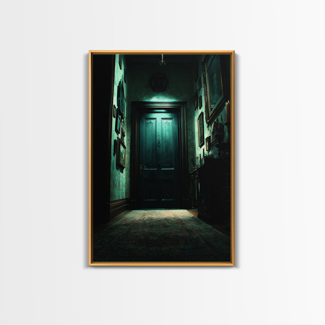 The Thirteenth Door Of Arkham House, Vertical Wall Art, Spooky Home Decor, Canvas Print, Halloween Wall Decor, Gothic Home Decor
