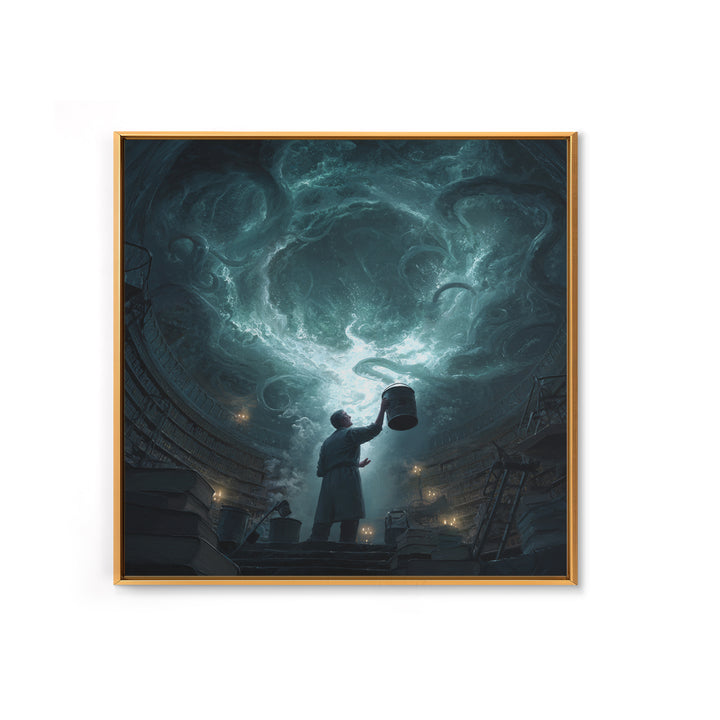 The Dreamwell Beneath Miskatonic, Square Wall Art, Eldritch Gothic Decor, Canvas Print, Halloween Wall Decor, Gothic Home Decor