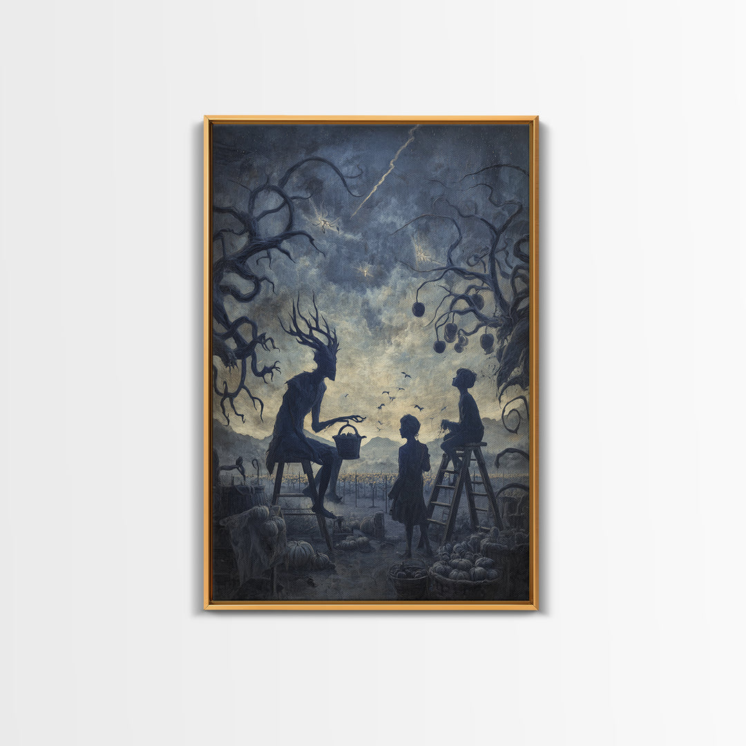 The Children Of The Star Orchard, Vertical Wall Art, Haunted Gothic Art, Canvas Print, Halloween Wall Decor, Gothic Home Decor