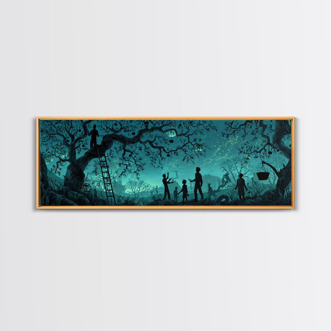 The Children Of The Star Orchard, Extra Wide Wall Art, Cosmic Horror Wall Art, Canvas Print, Halloween Wall Decor, Gothic Home Decor
