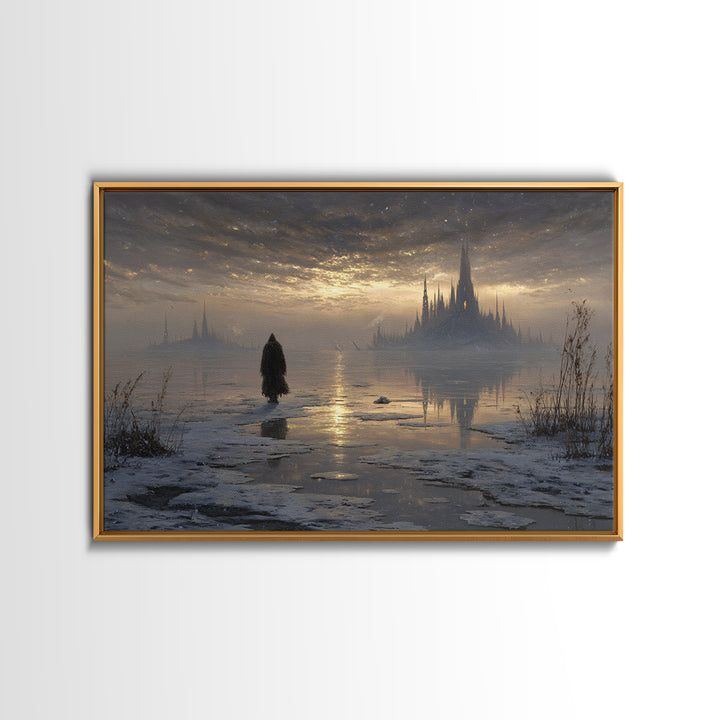 The Frost Beyond Carcosa, Landscape Wall Art, Dark Halloween Decor, Canvas Print, Halloween Wall Decor, Gothic Home Decor, Dark Fantasy Art