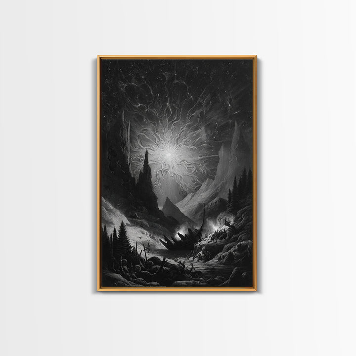 The Candelit Ark Of Forgotten Stars, Vertical Wall Art, Dark Fantasy Wall Art, Canvas Print, Halloween Wall Decor, Gothic Home Decor
