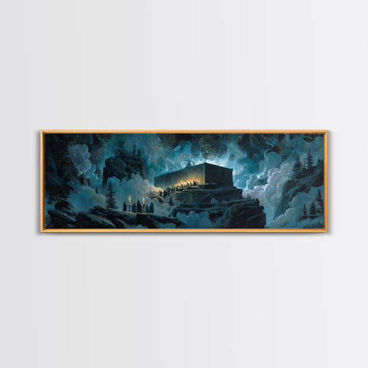 The Candelit Ark Of Forgotten Stars, Extra Wide Wall Art, Dark Fantasy Wall Art, Canvas Print, Halloween Wall Decor, Gothic Home Decor