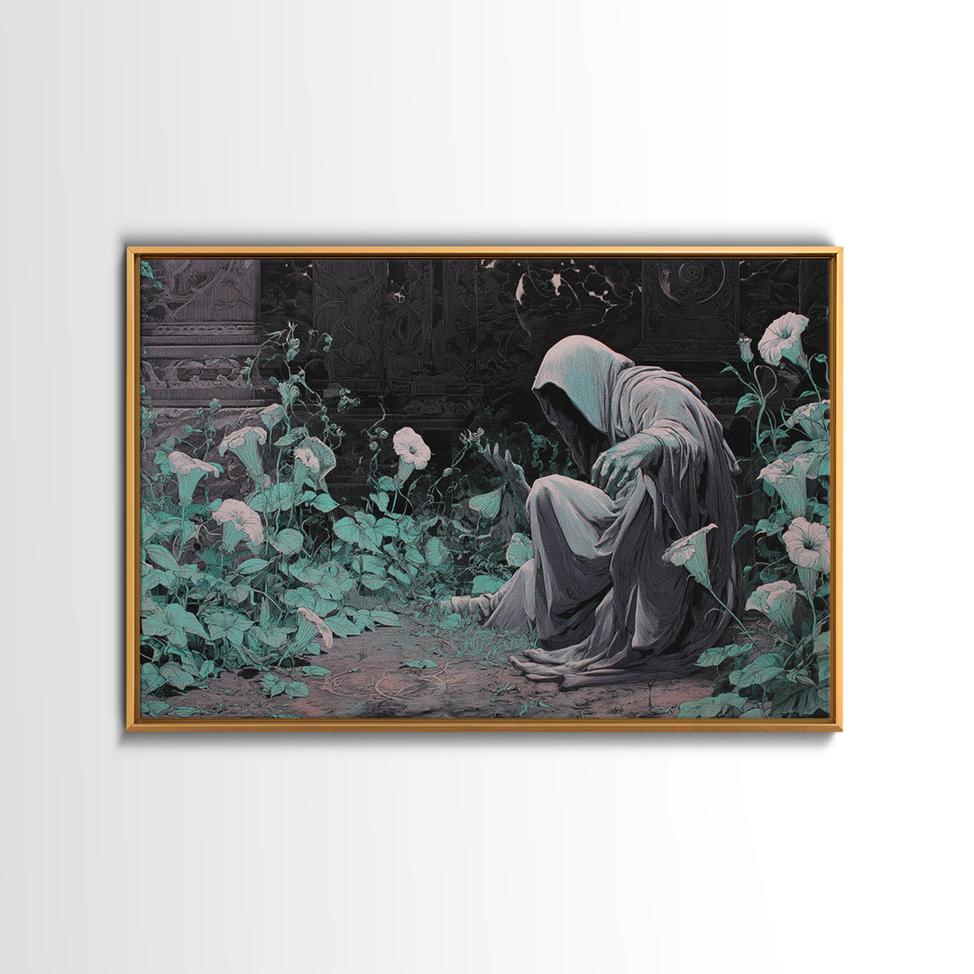 The Garden Of The Eyeless Moon, Landscape Wall Art, Dark Halloween Decor, Canvas Print, Halloween Wall Decor, Gothic Home Decor