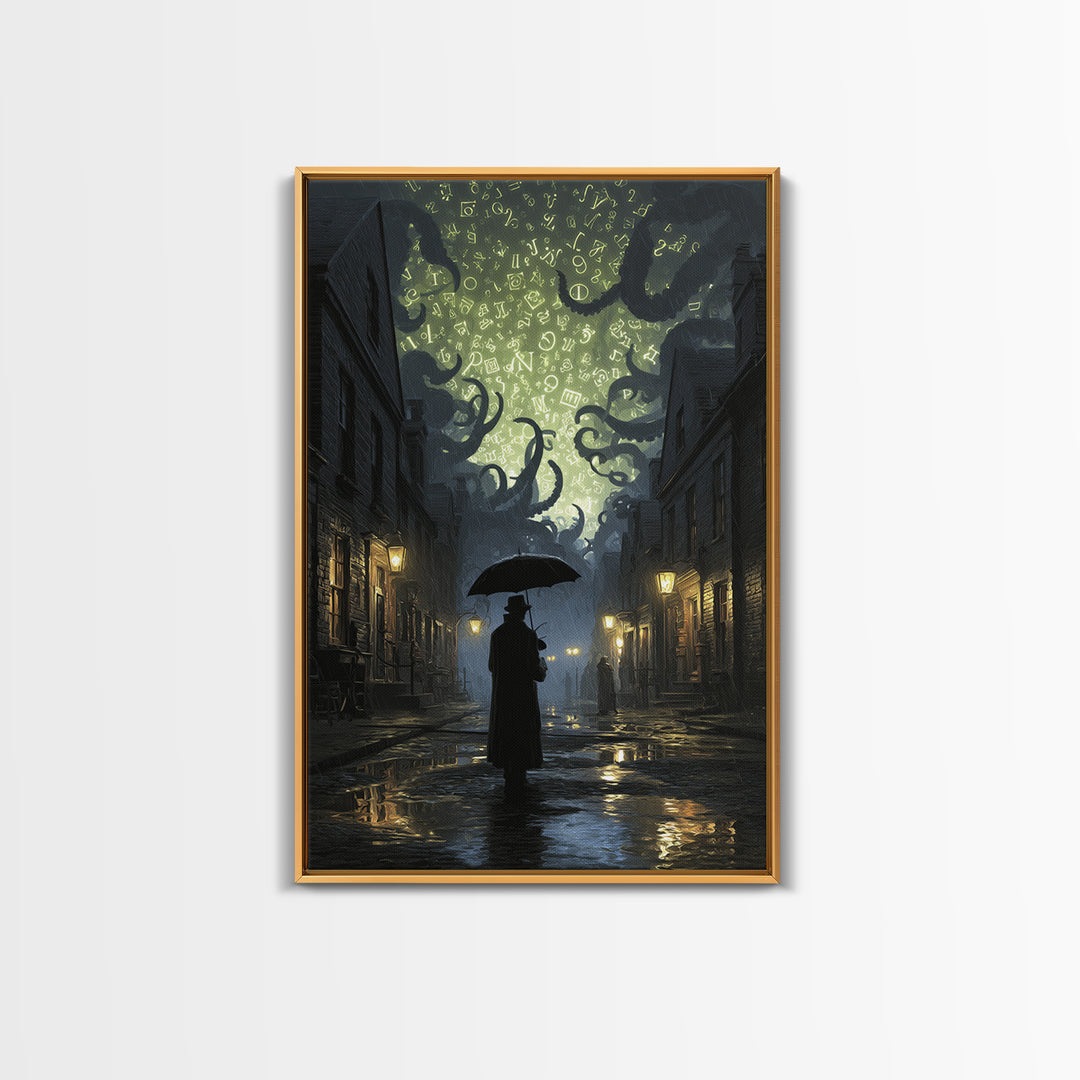 The Umbrella Of The Outer Rain, Vertical Wall Art, Gothic Horror Wall Art, Canvas Print, Halloween Wall Decor, Gothic Home Decor