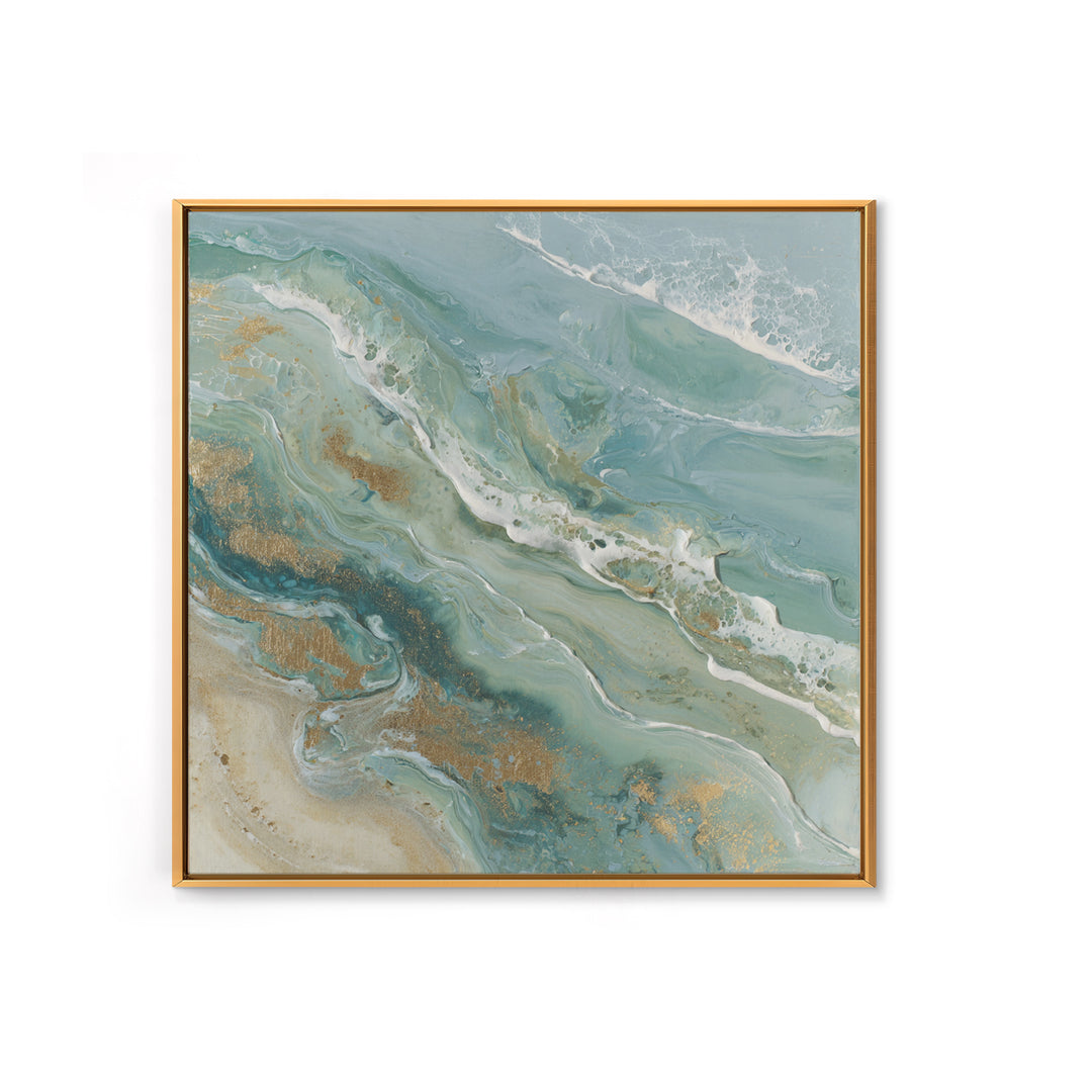 Calming Abstract Ocean Waves Framed Canvas Print, Dental Office Art, Dental Hygiene, Office Decor, Calm, Medical Office Art, DOA-1x1-1