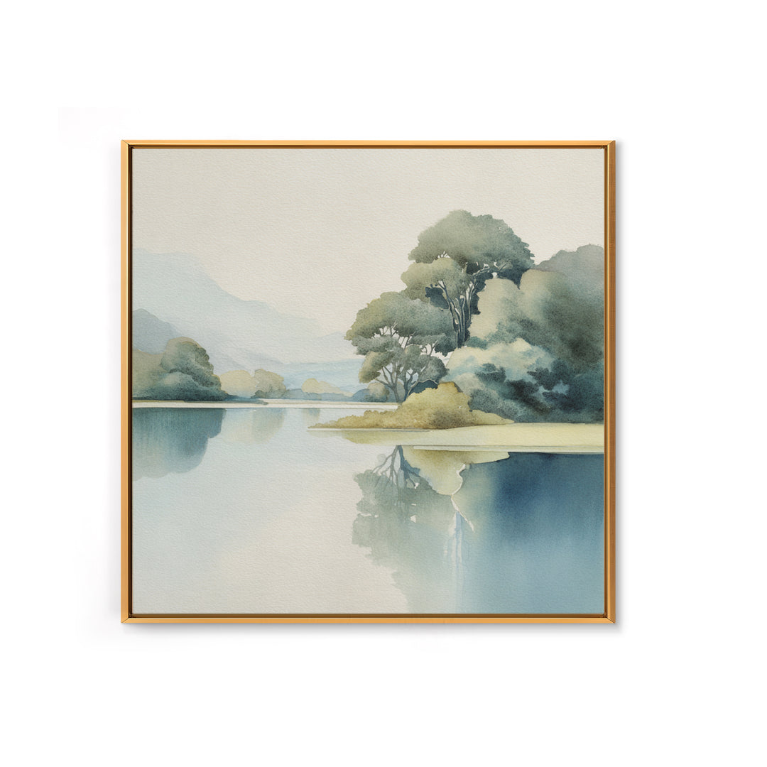 Sunlit Lake with Calming Reflections Canvas Print, Dental Office Art, Room Decor Aesthetic, Office Decor, Fine Art, Calm, DOA-1x1-15