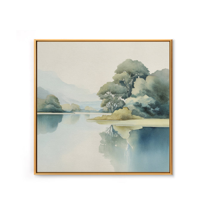 Sunlit Lake with Calming Reflections Canvas Print, Dental Office Art, Room Decor Aesthetic, Office Decor, Fine Art, Calm, DOA-1x1-15