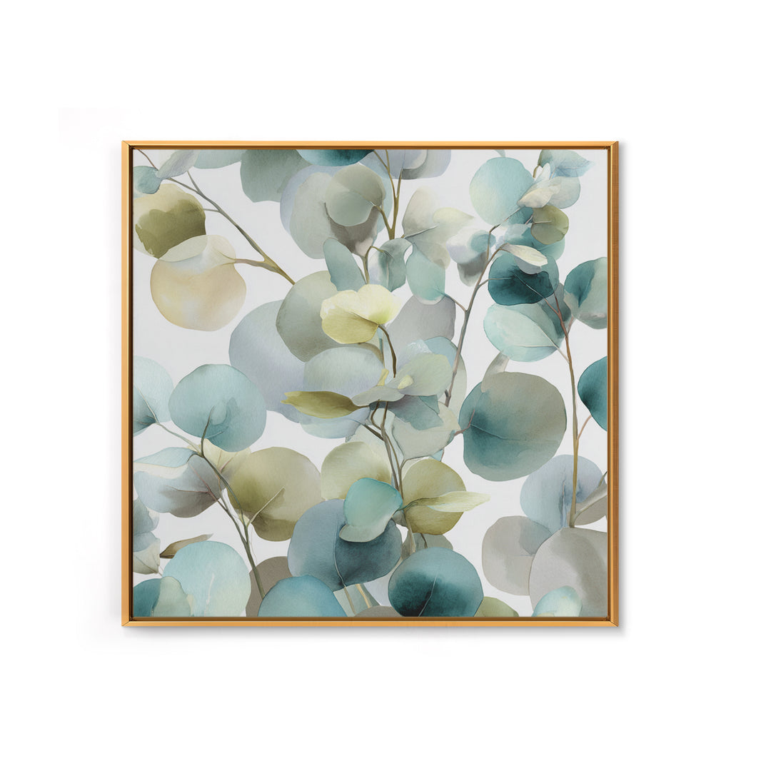 Soft Botanical Eucalyptus Print for Clean Atmosphere Canvas Print, Dental Office Art, Dental Wall Art, Office Decor, Calm, DOA-1x1-27