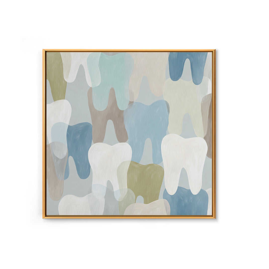 Playful Tooth Shaped Character Canvas Print, Dental Office Art, Medical Office Decor, Office Decor, Abstract Art, Calm, DOA-1x1-30