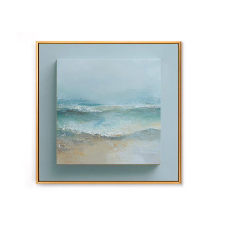 Calming Abstract Ocean Waves Framed Canvas Print, Dental Office Art, Dentist Art, Office Decor, Watercolor Art, Calm, DOA-1x1-73