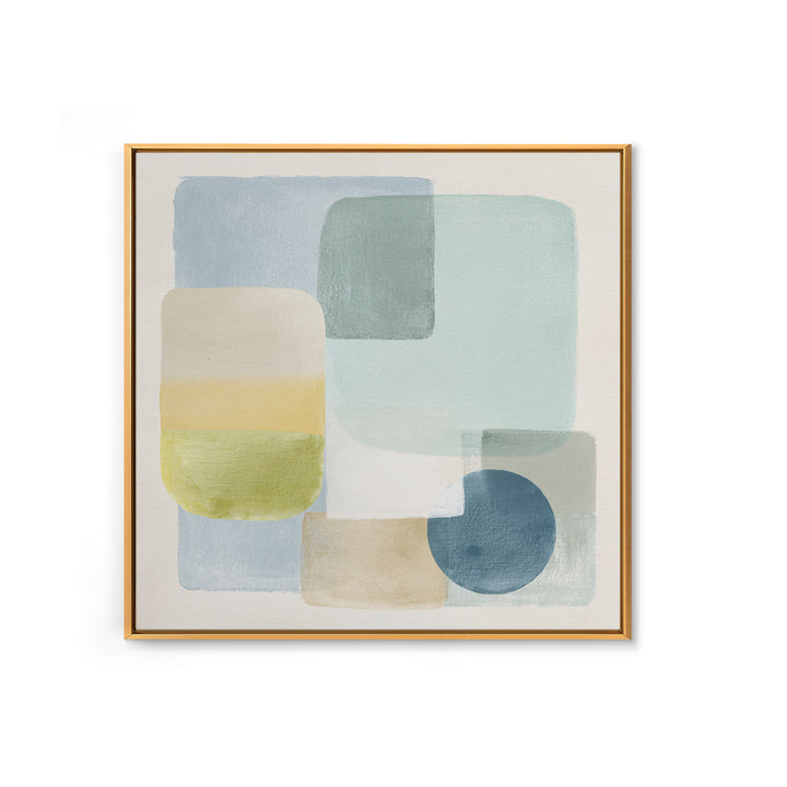 Simple Rainbow Pastel Shapes for Children Framed Canvas Print, Dental Office Art, Dental Gift, Office Decor, Abstract Art, Calm, DOA-1x1-93