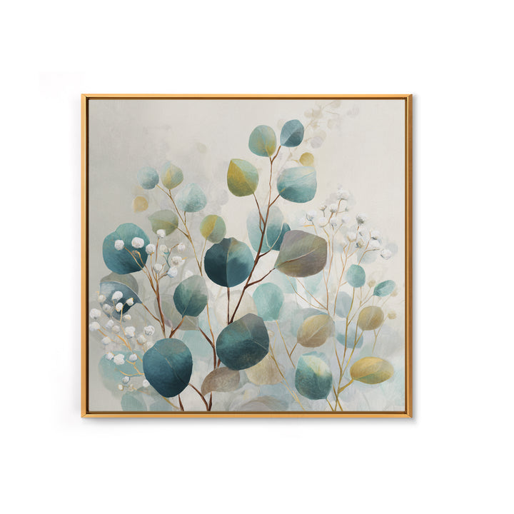 Soft Botanical Eucalyptus Print for Clean Atmosphere Canvas Print, Dental Office Art, Office Decor, Oil Painting, Calm, DOA-1x1-99