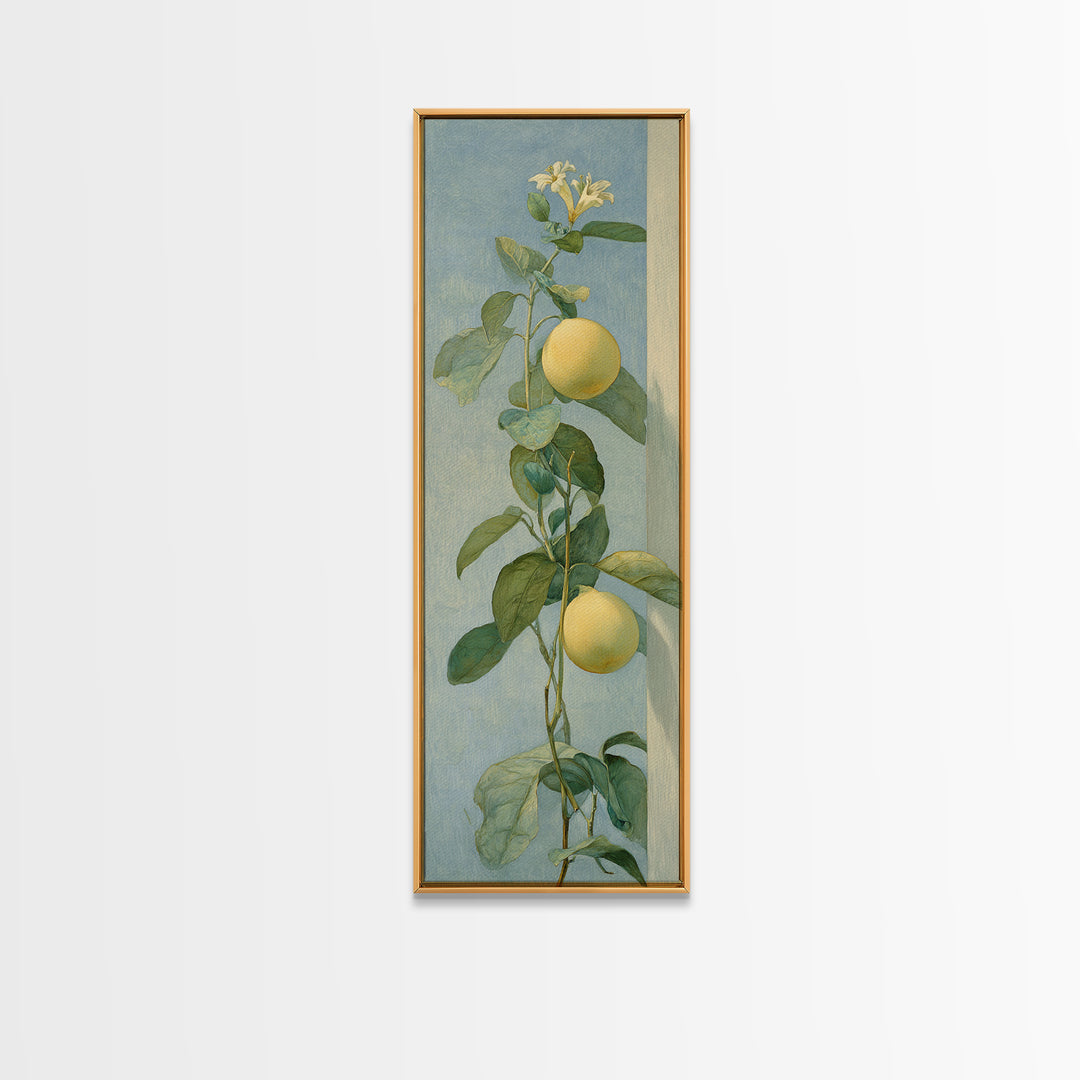 Fresh Citrus and Mint Still Life Framed Canvas Print, Dental Office Art, Dentist Art, Office Decor, Calm, Luxury Decor, DOA-1x3-19