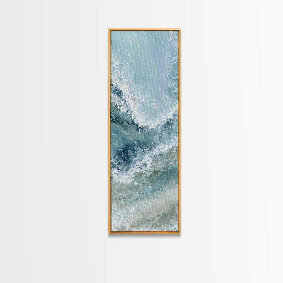 Calming Abstract Ocean Waves Canvas Print, Dental Office Art, Printable Digital, Office Decor, Oil Painting, Calm, DOA-1x3-37