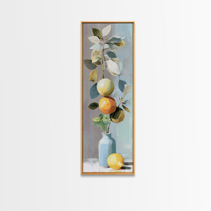 Fresh Citrus and Mint Still Life Canvas Print, Dental Office Art, Wall Decor, Office Decor, Fine Art, Calm, Contemporary Art, DOA-1x3-43