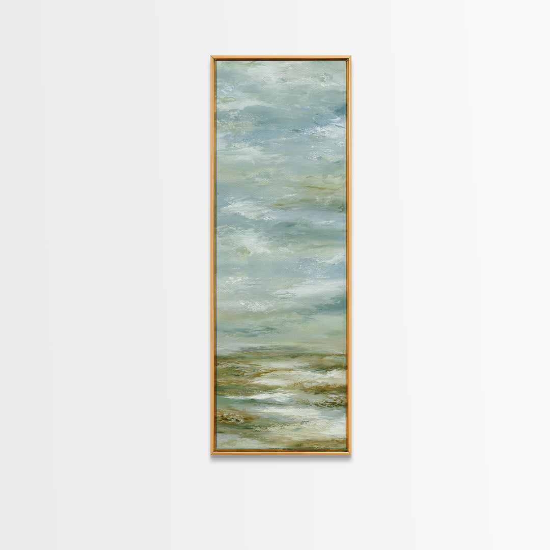 Peaceful Clouds over Open Meadow Framed Canvas Print, Dental Office Art, Dentistry Art, Office Decor, Fine Art, Calm, DOA-1x3-45