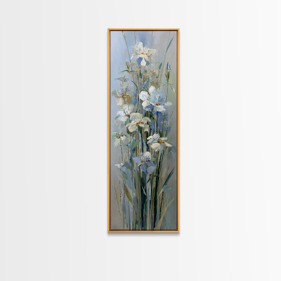 Sterile Modern Floral Painting Framed Canvas Print, Dental Office Art, Contemporary Art, Office Decor, Fine Art, Calm, DOA-1x3-71